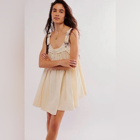 Free People Dresses & Skirts - Free People Aster Mini overall Dress M Cream